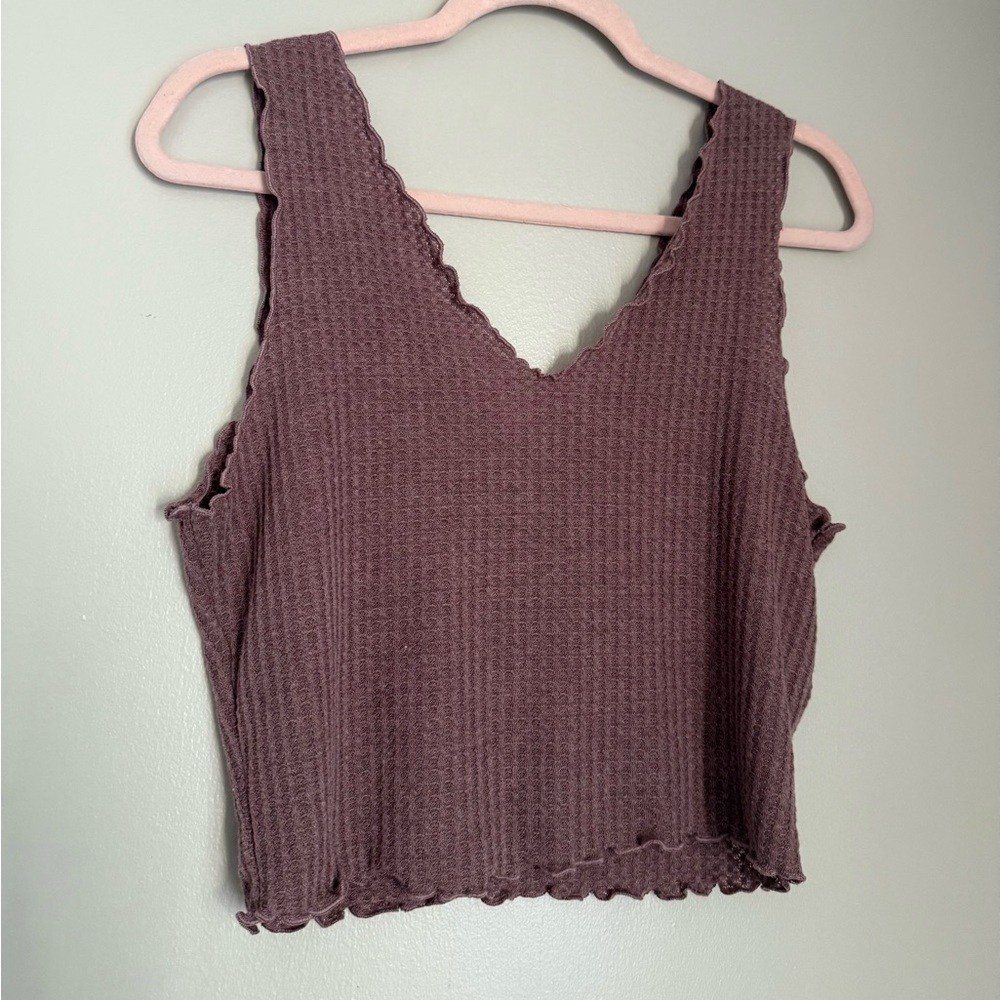 Purple Sleeveless Knit Tank/ Crop Top